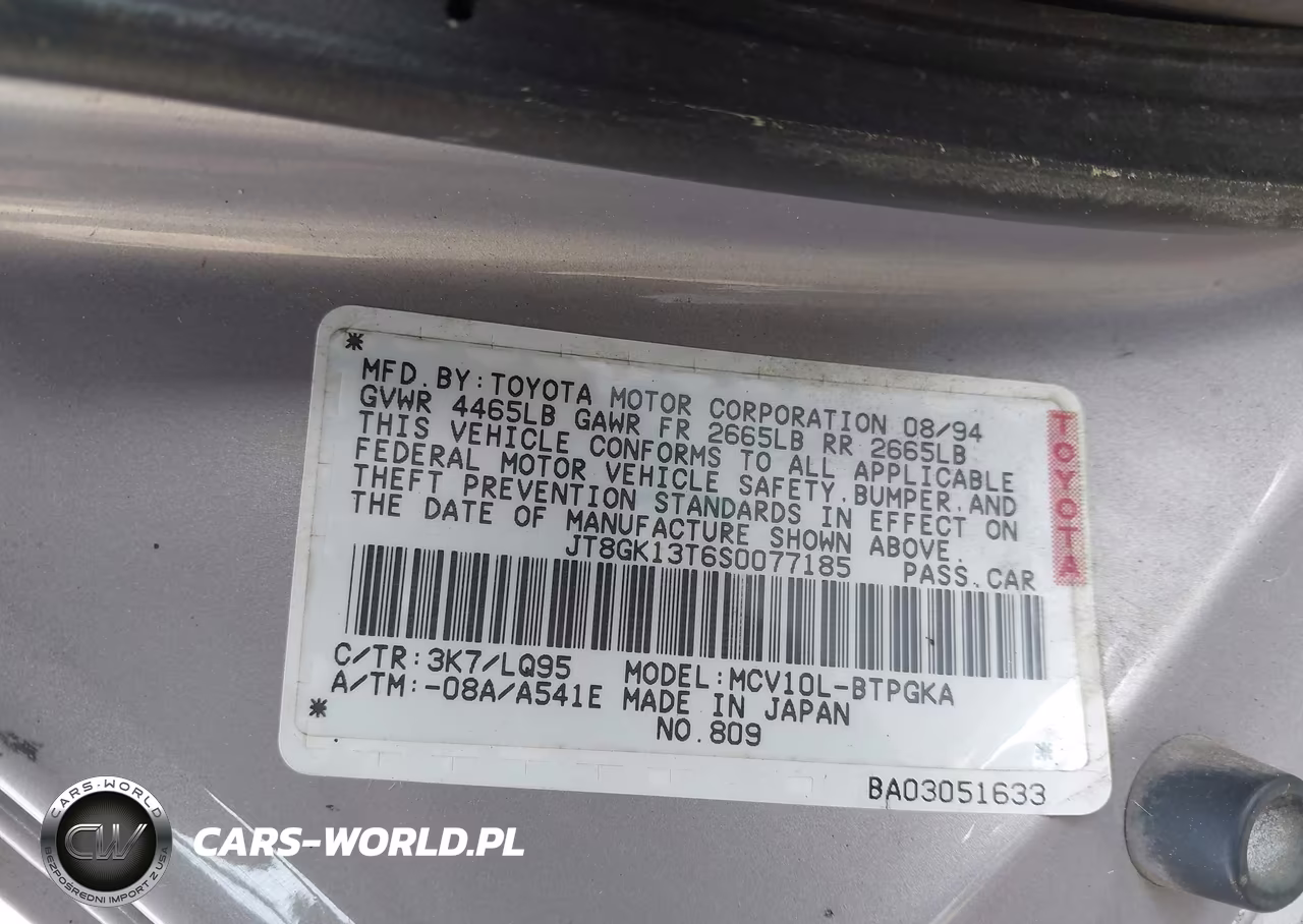 1995 Lexus Es 300 VIN:JT8GK13T6S0077185 - 9
