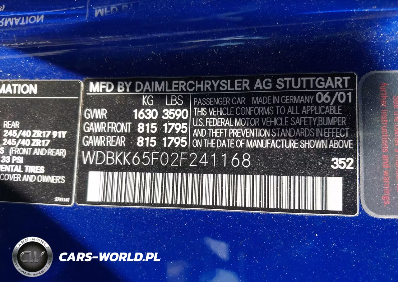 2002 Mercedes-Benz Slk 320 VIN:WDBKK65F02F241168 - 9