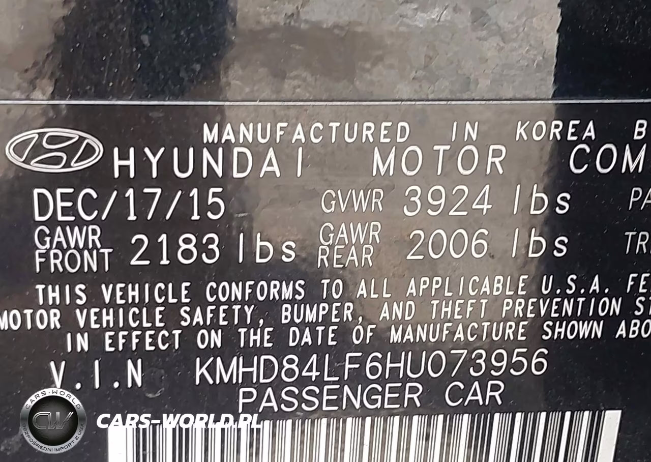 2017 Hyundai Elantra Limited VIN:KMHD84LF6HU073956 - 9