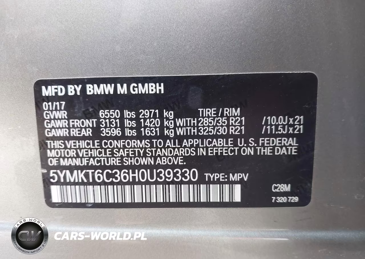 2017 BMW X5 M VIN:5YMKT6C36H0U39330 - 9