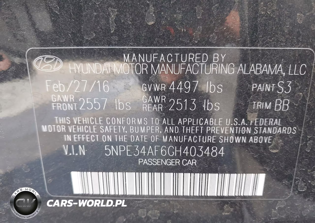 2016 Hyundai Sonata Sport VIN:5NPE34AF6GH403484 - 9