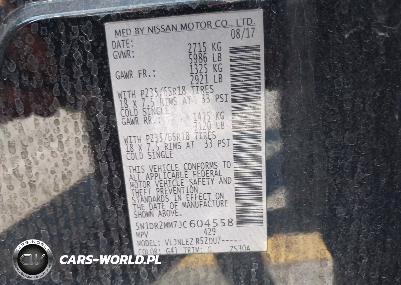2018 Nissan Pathfinder Sv VIN:5N1DR2MM7JC604558 - 9