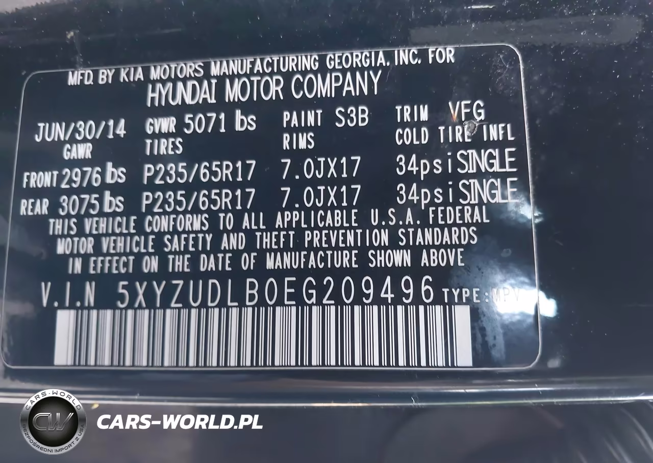 2014 Hyundai Santa Fe Sport 2.4L VIN:5XYZUDLB0EG209496 - 9