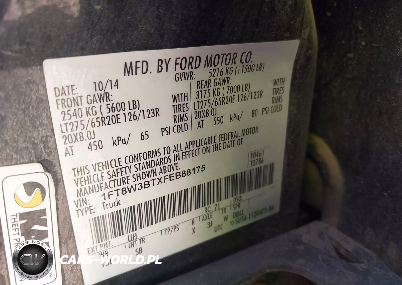 2015 Ford F-350 Lariat VIN:1FT8W3BTXFEB88175 - 8
