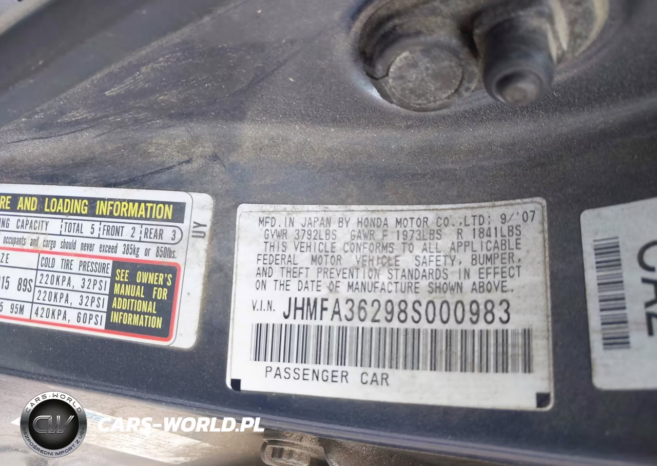 2008 Honda Civic Hybrid VIN:JHMFA36298S000983 - 9