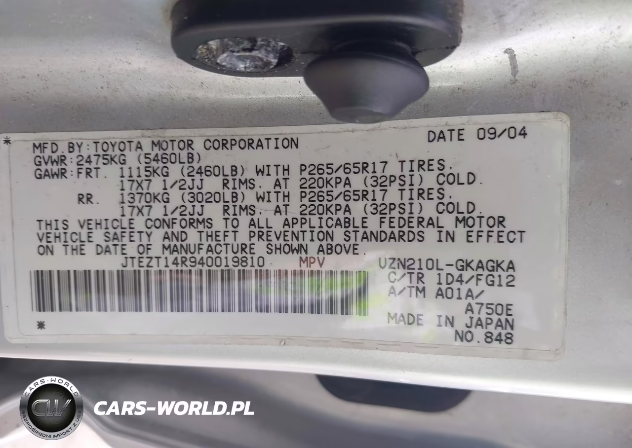 2004 Toyota 4Runner Sr5 Sport V8-Sr5 V8 VIN:JTEZT14R940019810 - 9