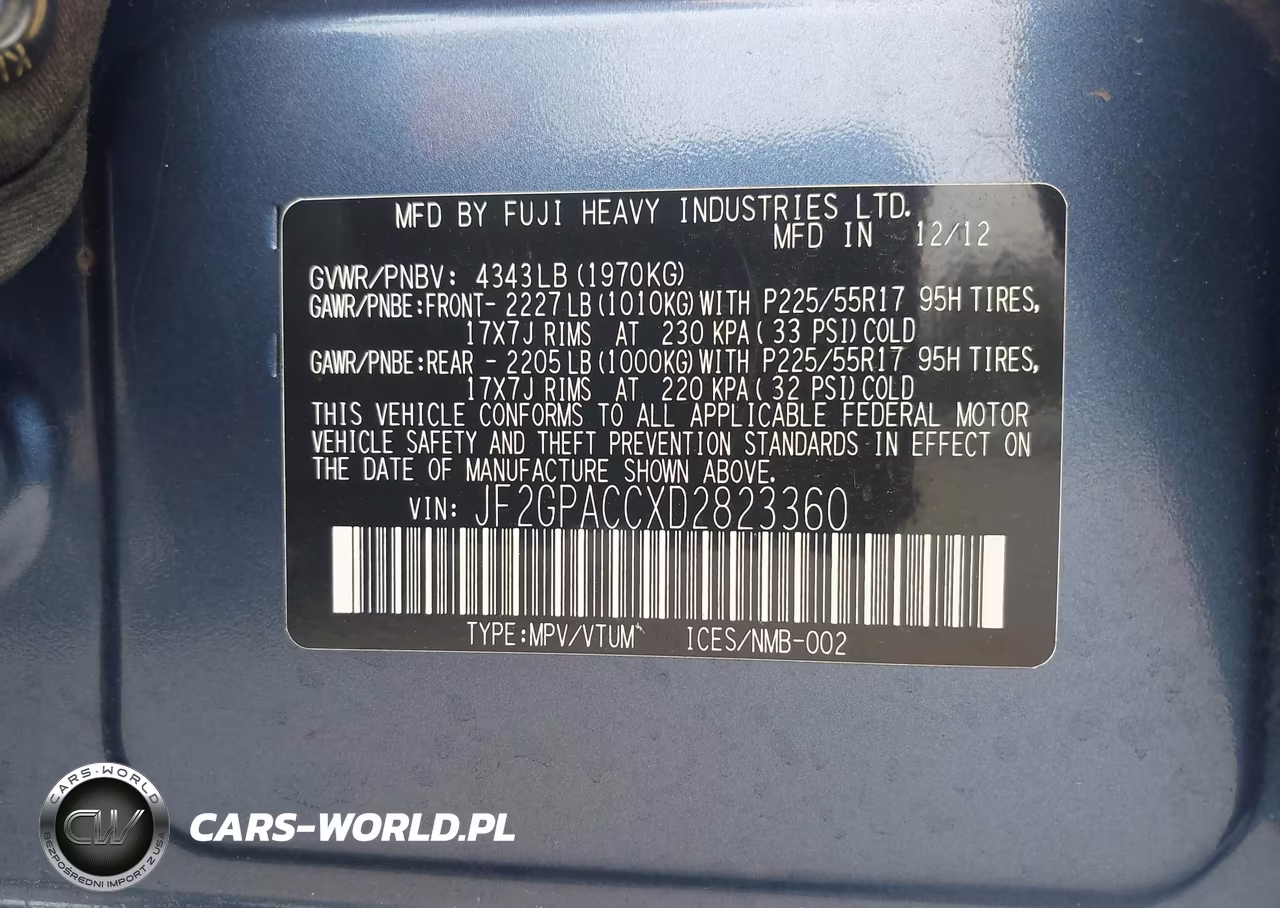 2013 Subaru Xv Crosstrek 2.0I Premium VIN:JF2GPACCXD2823360 - 9