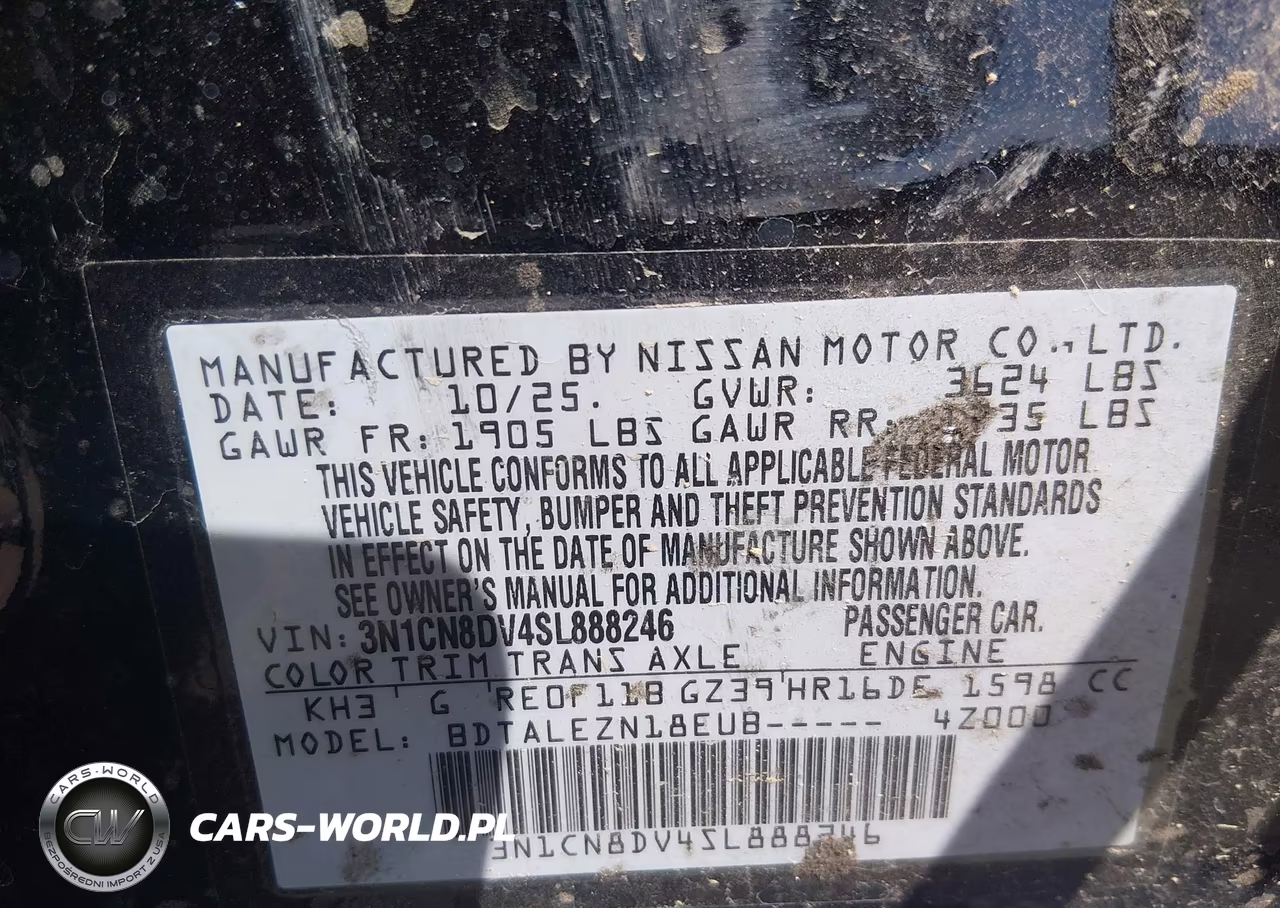 2025 Nissan Versa 1.6 S VIN:3N1CN8DV4SL888246 - 9