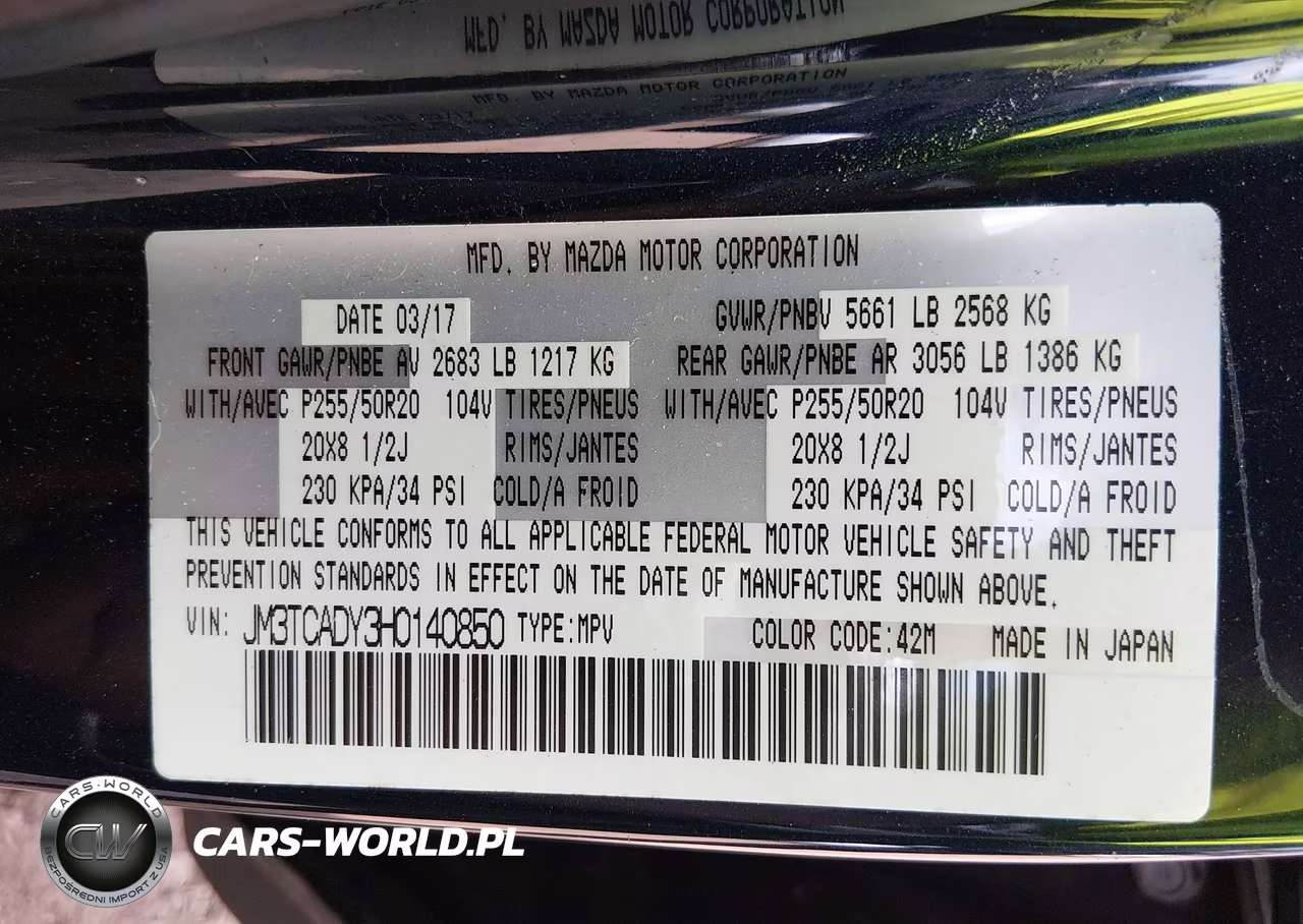 2017 Mazda Cx-9 Grand Touring VIN:JM3TCADY3H0140850 - 9