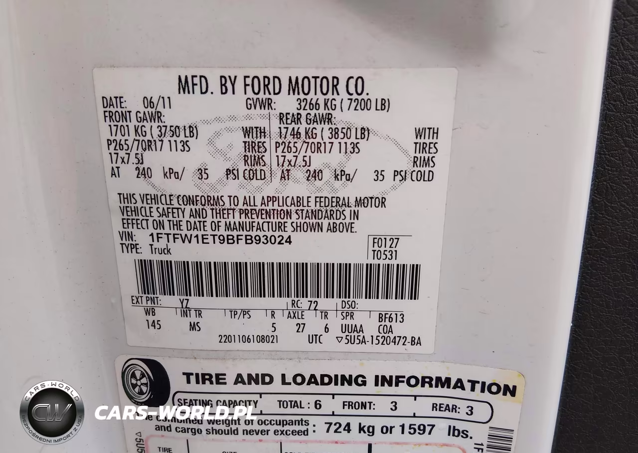 2011 Ford F-150 Xlt VIN:1FTFW1ET9BFB93024 - 9