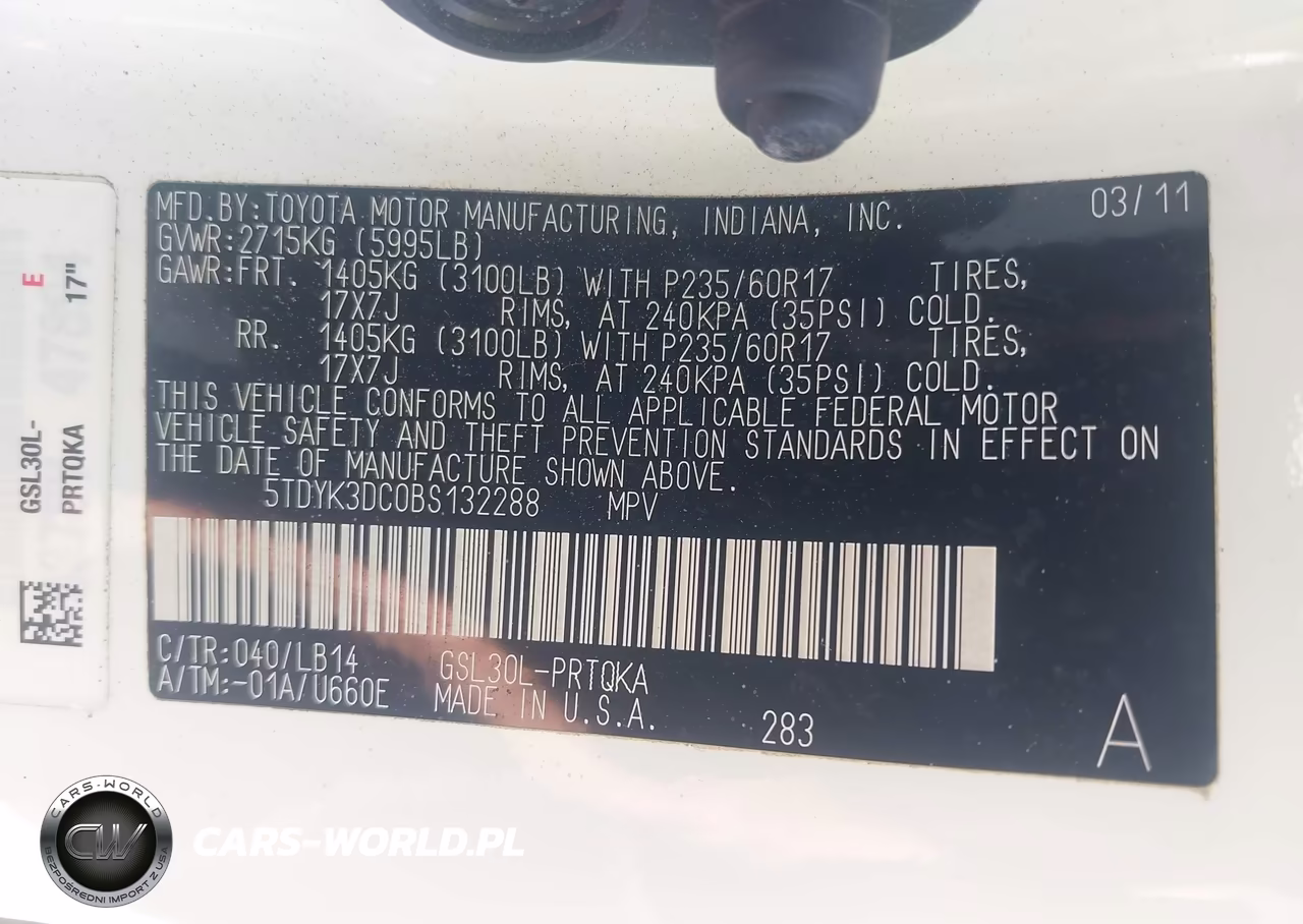 2011 Toyota Sienna Xle V6 VIN:5TDYK3DC0BS132288 - 9