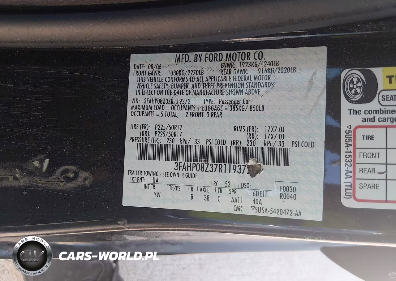 2007 Ford Fusion Sel VIN:3FAHP08Z37R119372 - 9