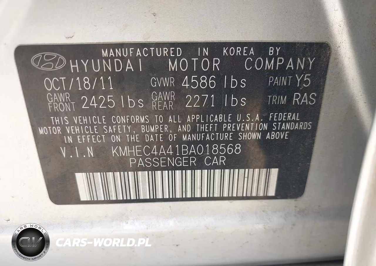 2011 Hyundai Sonata Hybrid VIN:KMHEC4A41BA018568 - 9