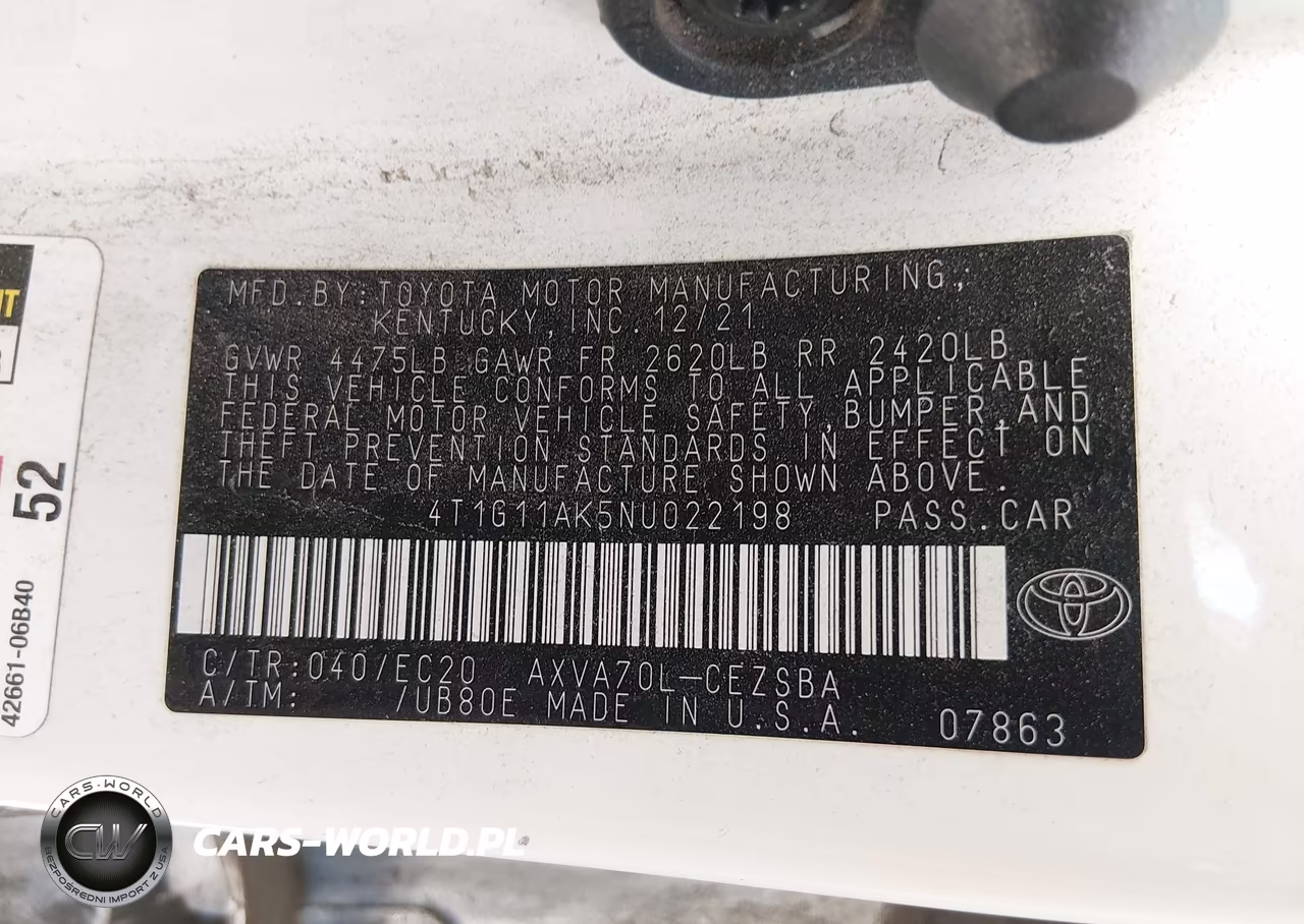 2022 Toyota Camry Se Nightshade Edition VIN:4T1G11AK5NU022198 - 9