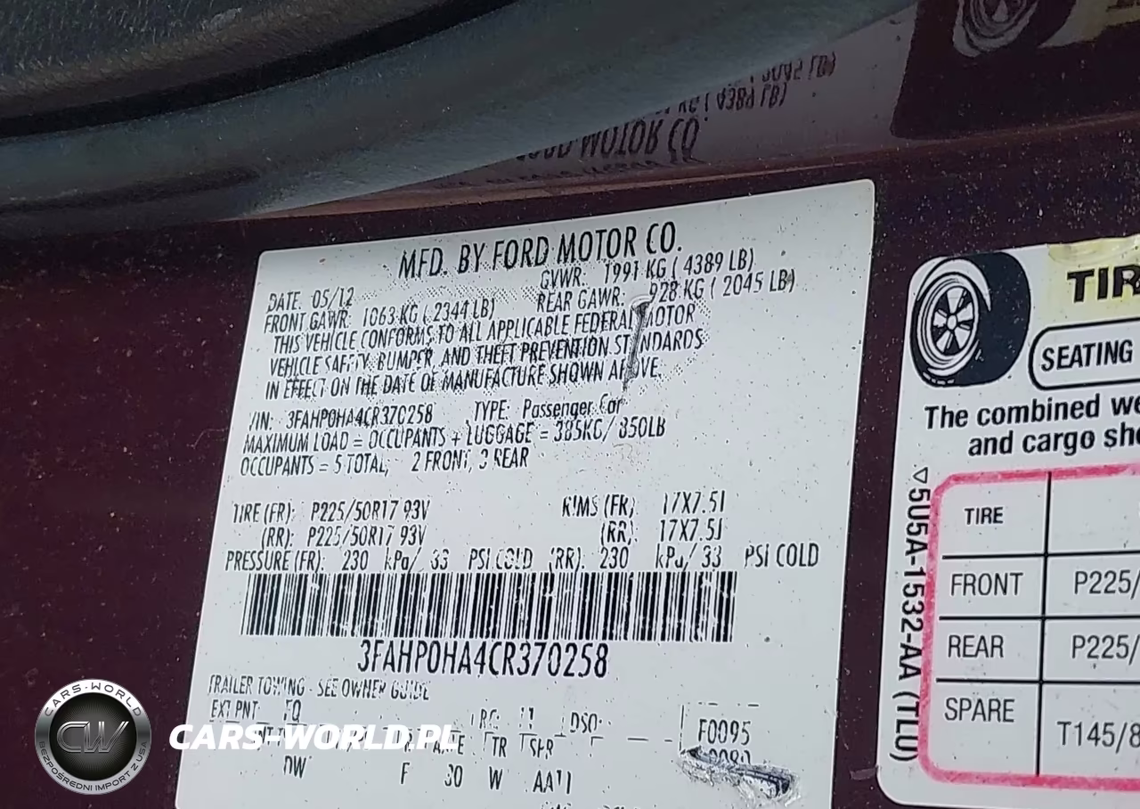 2012 Ford Fusion Se VIN:3FAHP0HA4CR370258 - 9