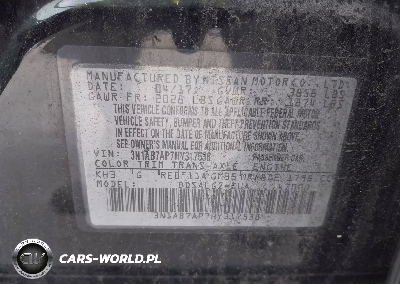 2017 Nissan Sentra Sl VIN:3N1AB7AP7HY317538 - 9