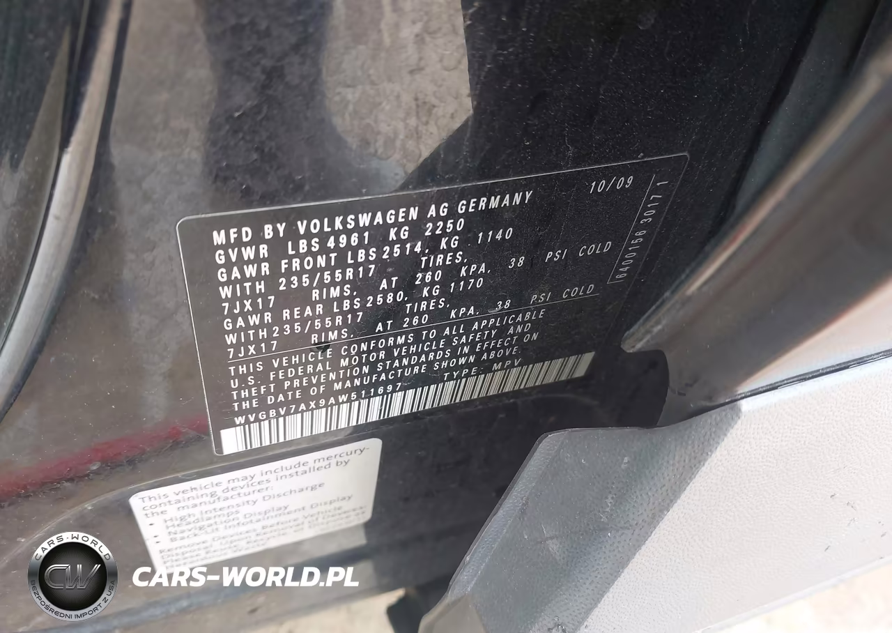 2010 Volkswagen Tiguan Se VIN:WVGBV7AX9AW511697 - 9