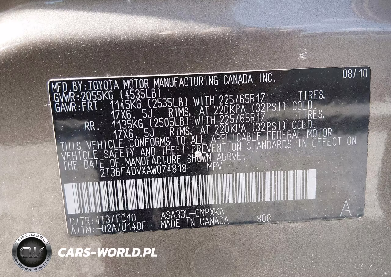2010 Toyota Rav4 VIN:2T3BF4DVXAW074818 - 9