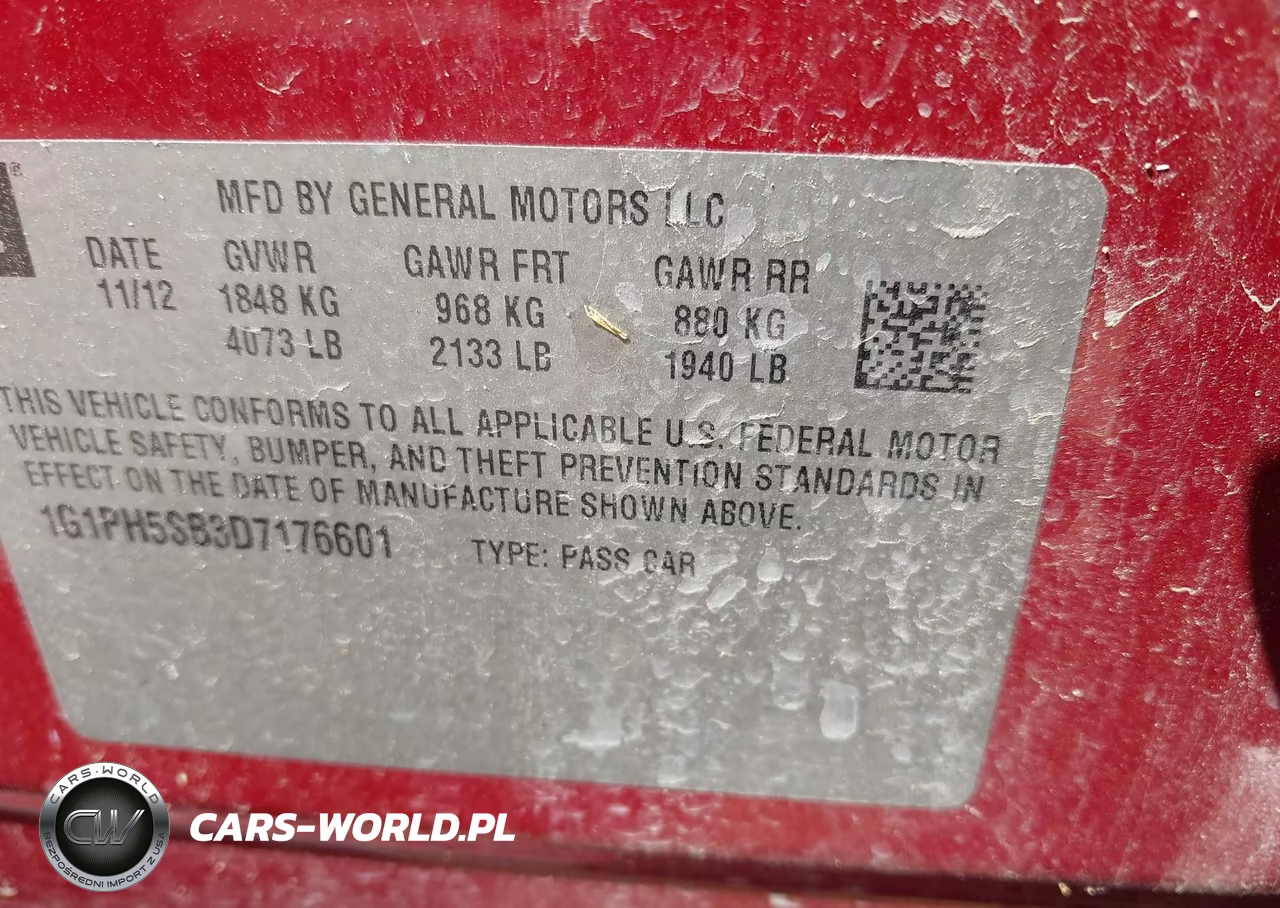 2013 Chevrolet Cruze Eco Auto VIN:1G1PH5SB3D7176601 - 9