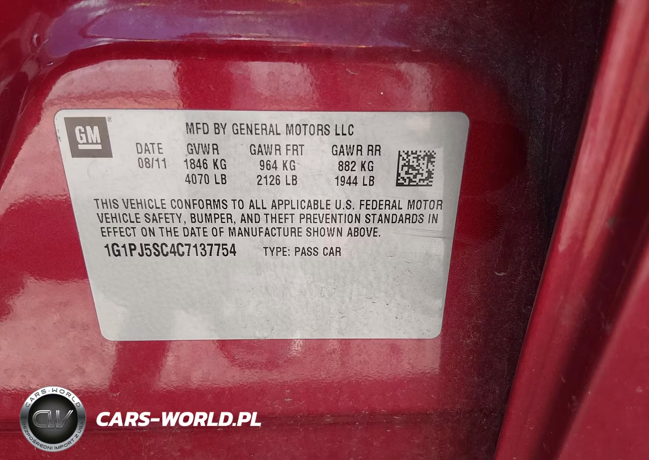 2012 Chevrolet Cruze Eco VIN:1G1PJ5SC4C7137754 - 9
