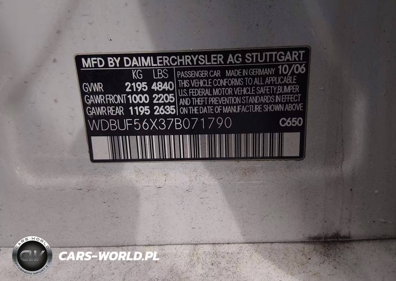 2007 Mercedes-Benz E 350 VIN:WDBUF56X37B071790 - 9