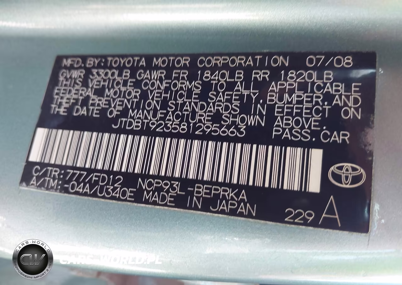 2008 Toyota Yaris VIN:JTDBT923581295663 - 9