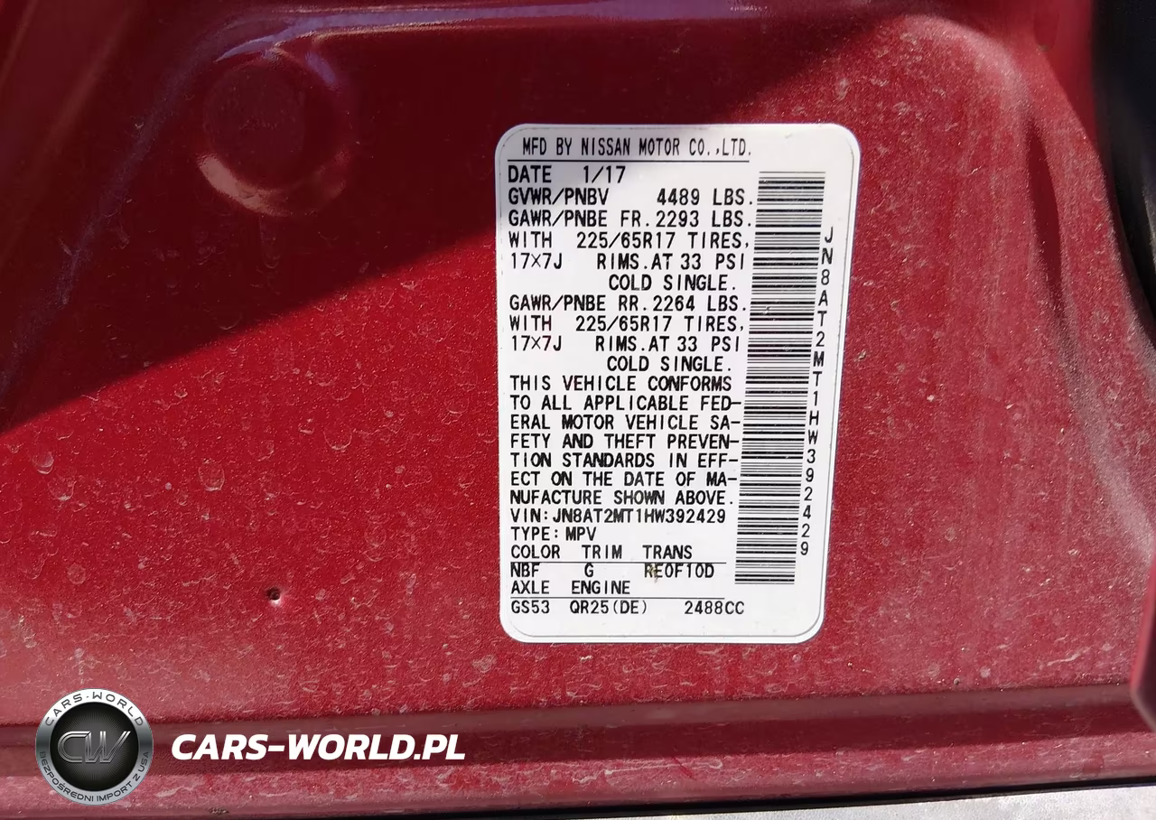 2017 Nissan Rogue Sv VIN:JN8AT2MT1HW392429 - 9