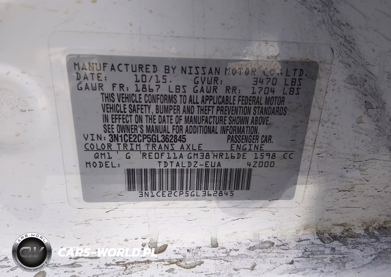 2016 Nissan Versa Note VIN:3N1CE2CP5GL362845 - 9