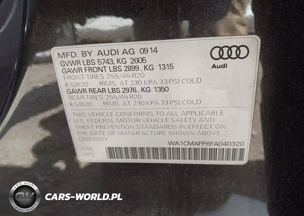 2015 Audi Q5 3.0 Tdi Premium Plus VIN:WA1CMAFP6FA040320 - 9
