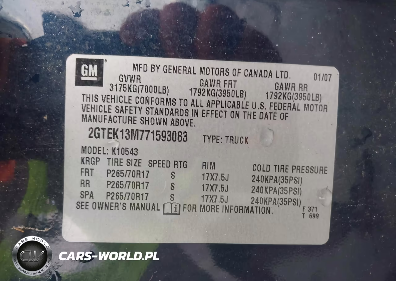 2007 GMC Sierra 1500 Sle1 VIN:2GTEK13M771593083 - 9