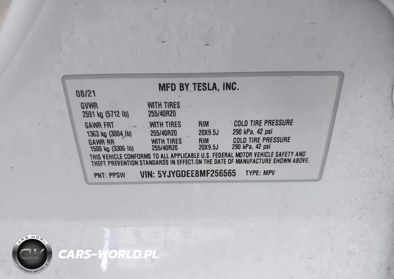 2021 Tesla Model Y Long Range Dual Motor All-Wheel Drive VIN:5YJYGDEE8MF256565 - 9