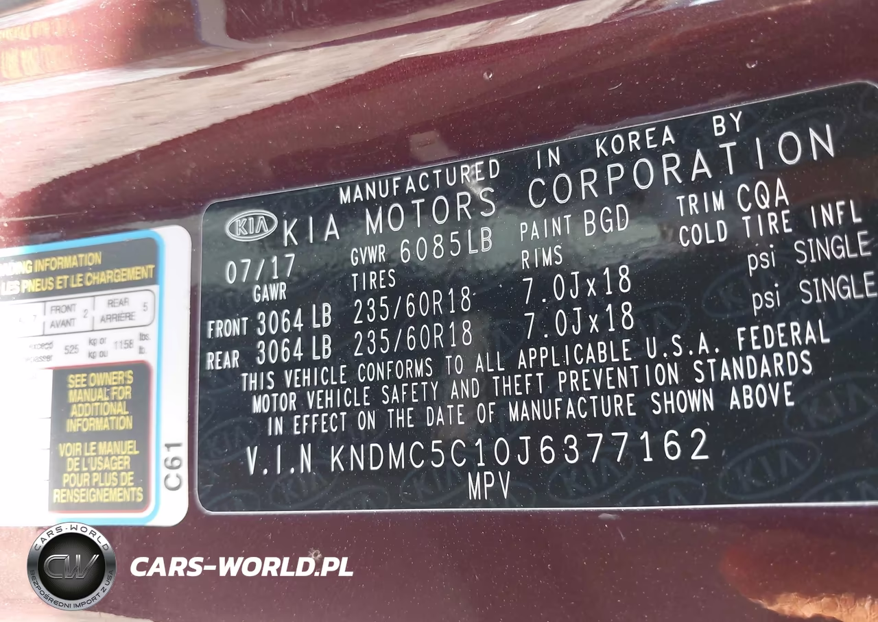 2018 Kia Sedona Sx VIN:KNDMC5C10J6377162 - 9