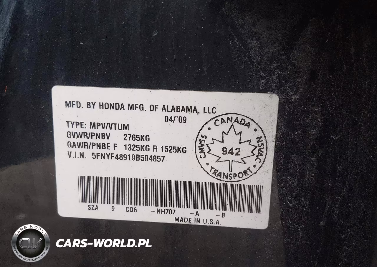 2009 Honda Pilot Touring VIN:5FNYF48919B504857 - 9