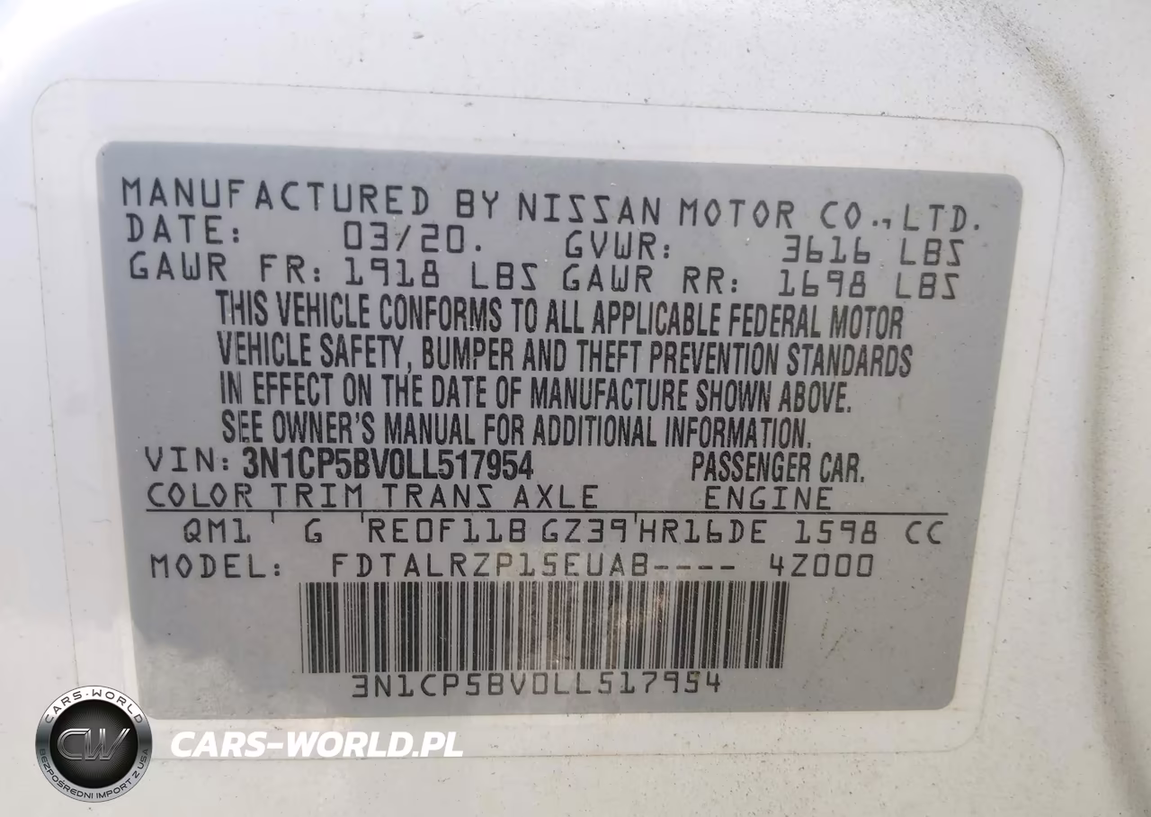 2020 Nissan Kicks S Xtronic Cvt VIN:3N1CP5BV0LL517954 - 9
