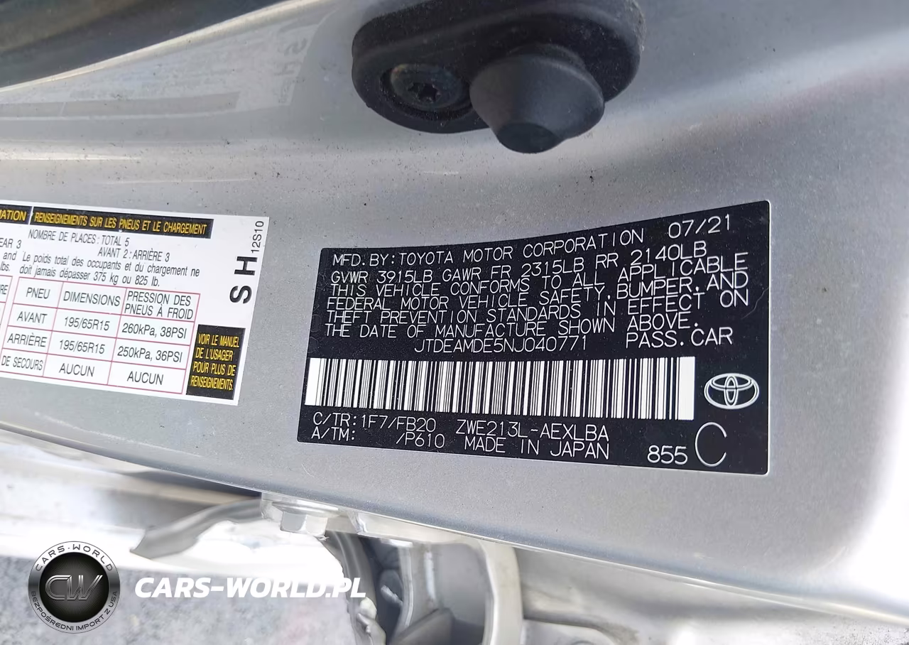 2022 Toyota Corolla Hybrid Le VIN:JTDEAMDE5NJ040771 - 9