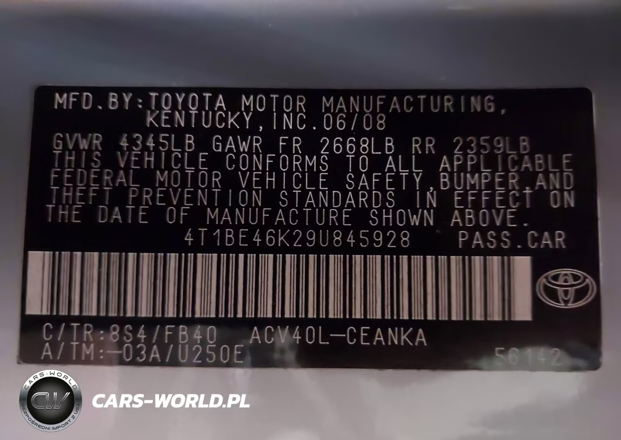 2009 Toyota Camry Le VIN:4T1BE46K29U845928 - 9