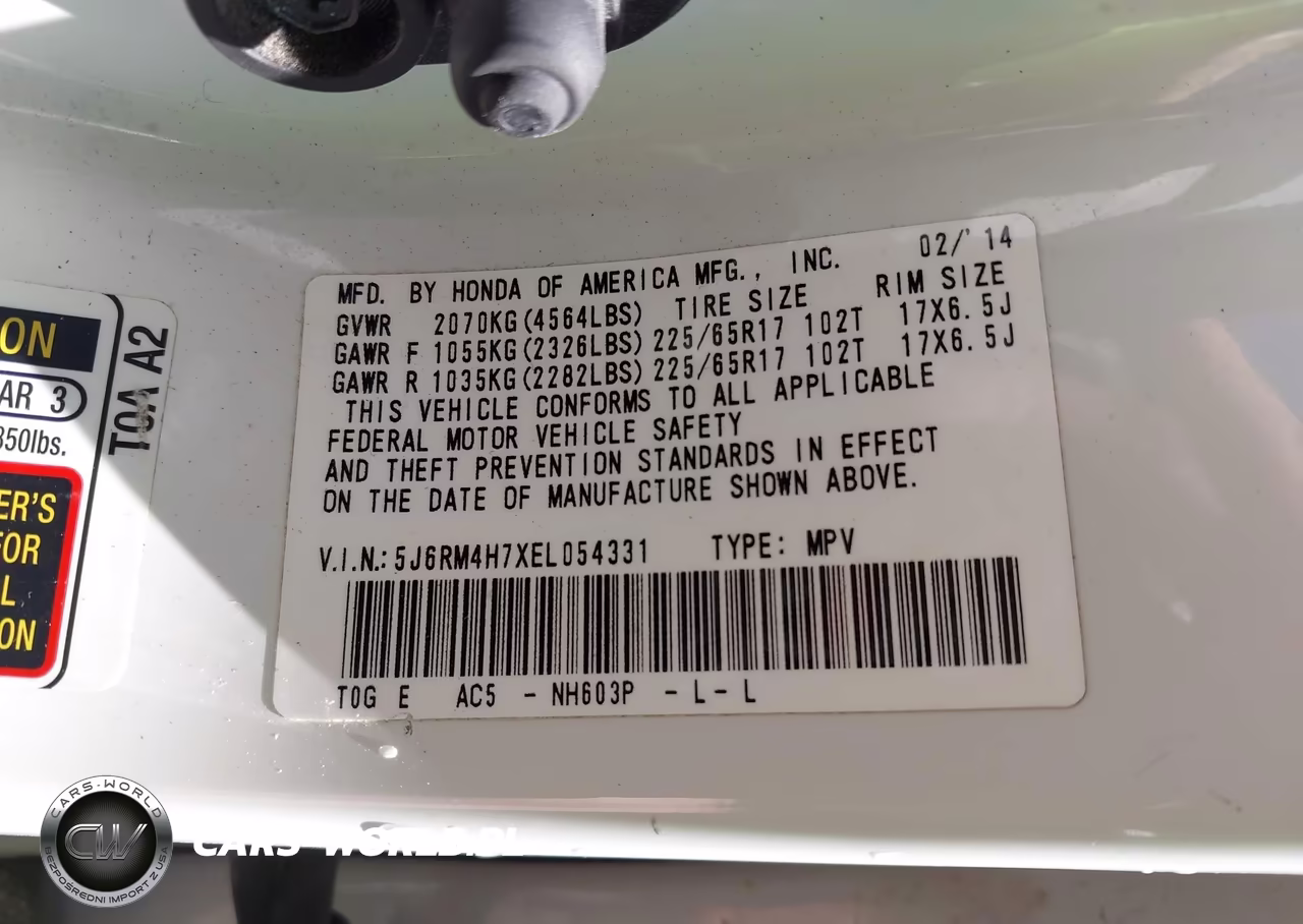 2014 Honda Cr-V Ex-L VIN:5J6RM4H7XEL054331 - 9