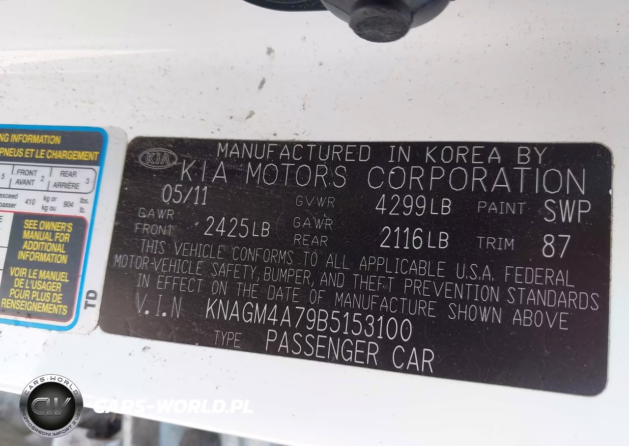 2011 Kia Optima Lx VIN:KNAGM4A79B5153100 - 9