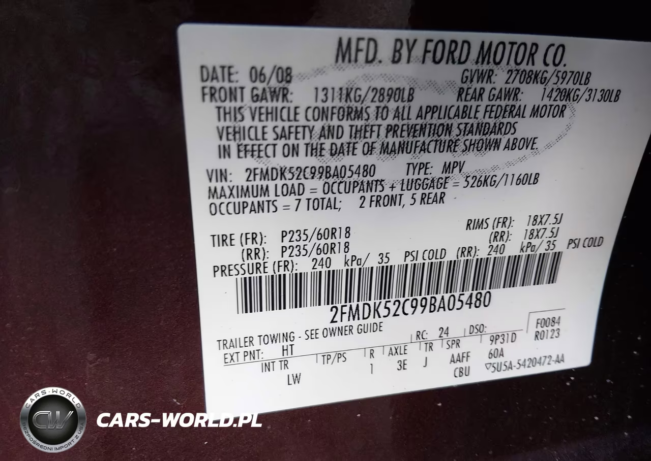 2009 Ford Flex Sel VIN:2FMDK52C99BA05480 - 9