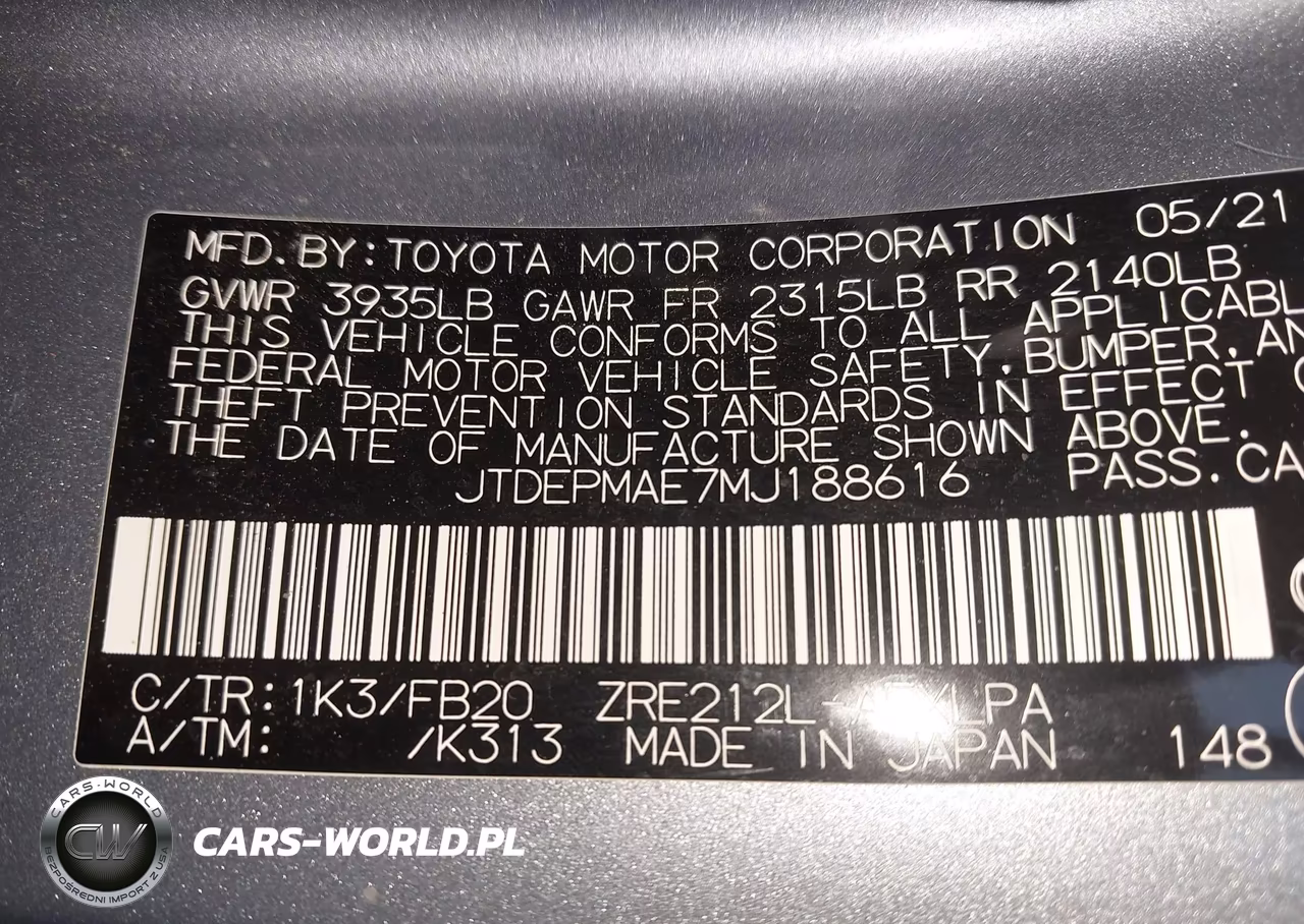 2021 Toyota Corolla Le VIN:JTDEPMAE7MJ188616 - 9