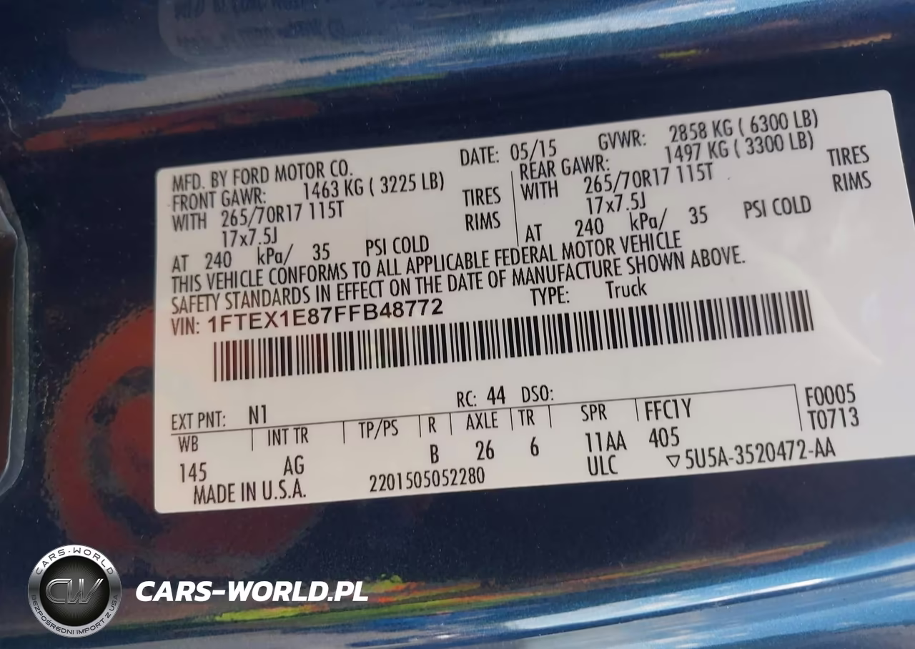 2015 Ford F-150 Xl VIN:1FTEX1E87FFB48772 - 9
