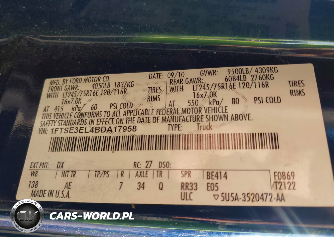 2011 Ford E-350 Super Duty Commercial VIN:1FTSE3EL4BDA17958 - 9