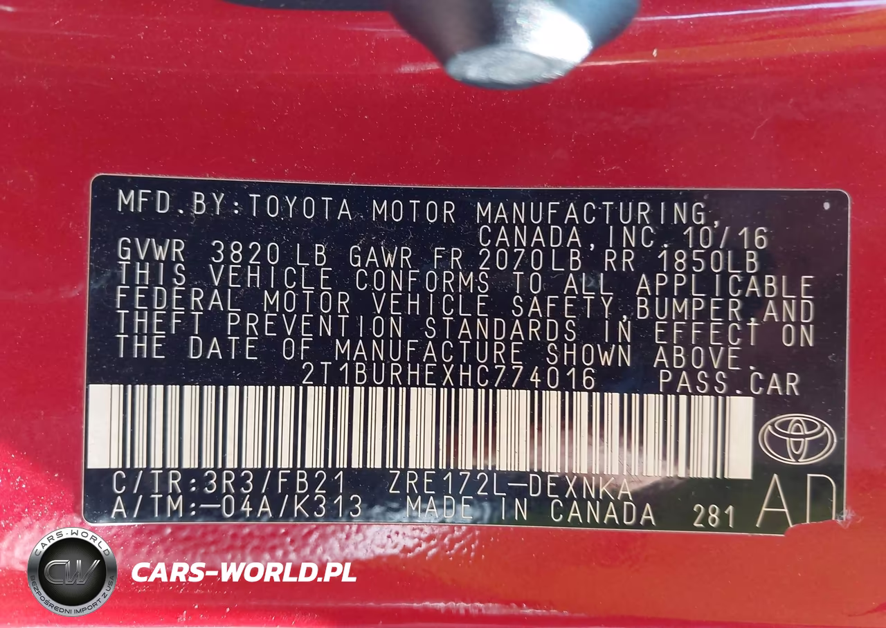2017 Toyota Corolla Le VIN:2T1BURHEXHC774016 - 9