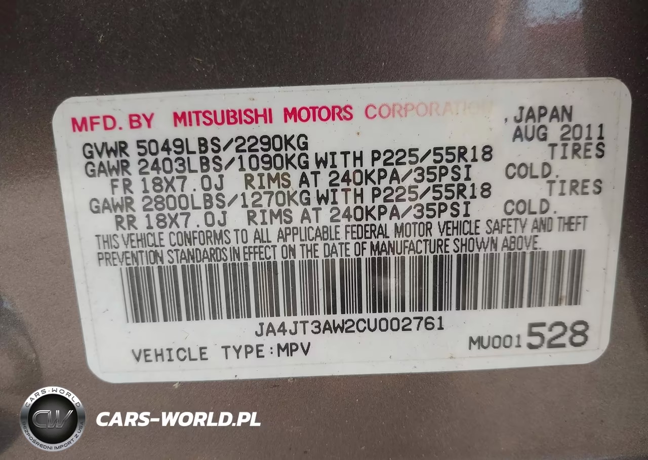 2012 Mitsubishi Outlander Se VIN:JA4JT3AW2CU002761 - 9