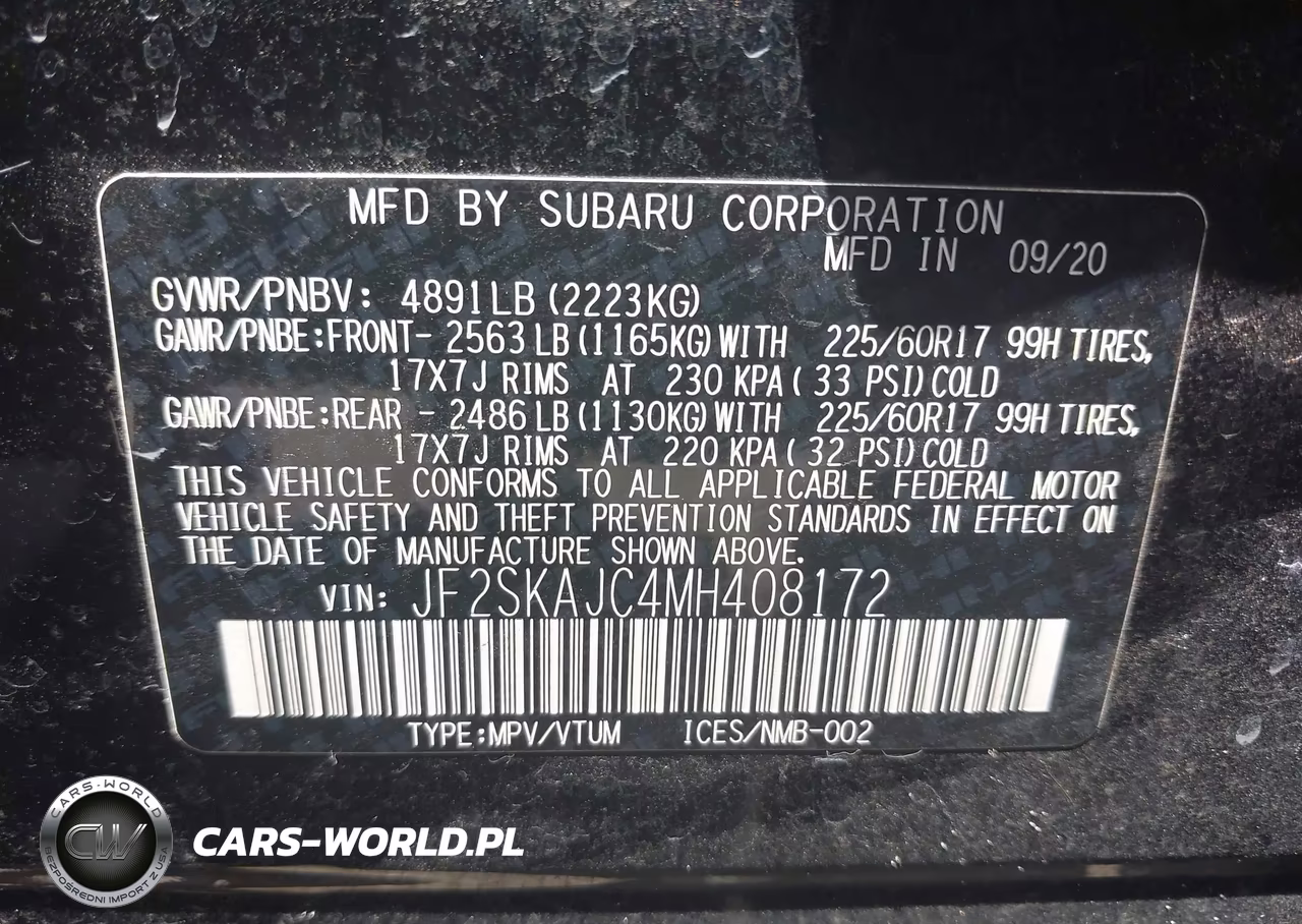 2021 Subaru Forester Premium VIN:JF2SKAJC4MH408172 - 9