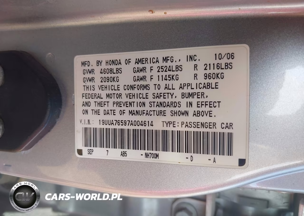 2007 Acura Tl Type S VIN:19UUA76597A004614 - 9