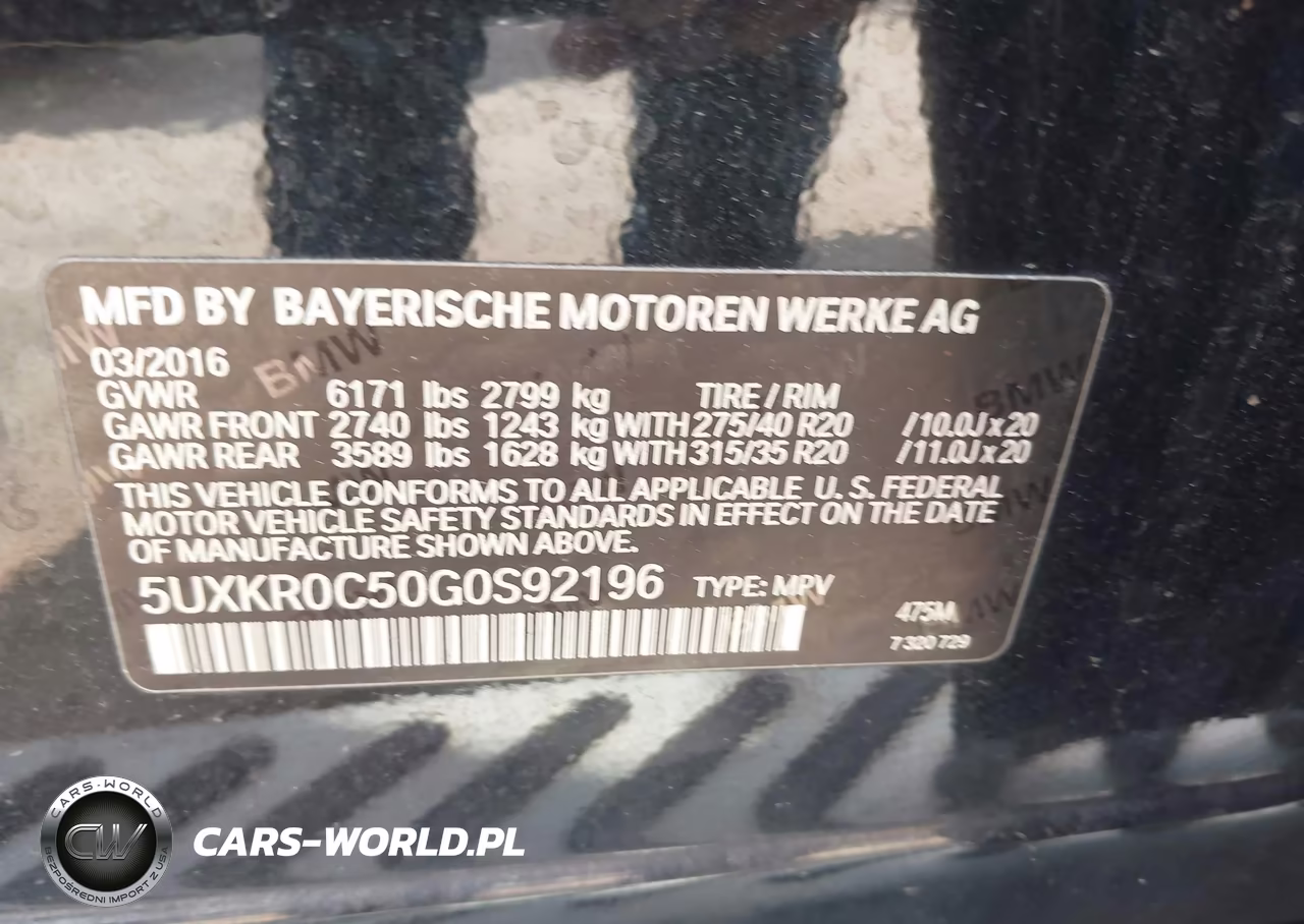 2016 BMW X5 xDrive35I VIN:5UXKR0C50G0S92196 - 9