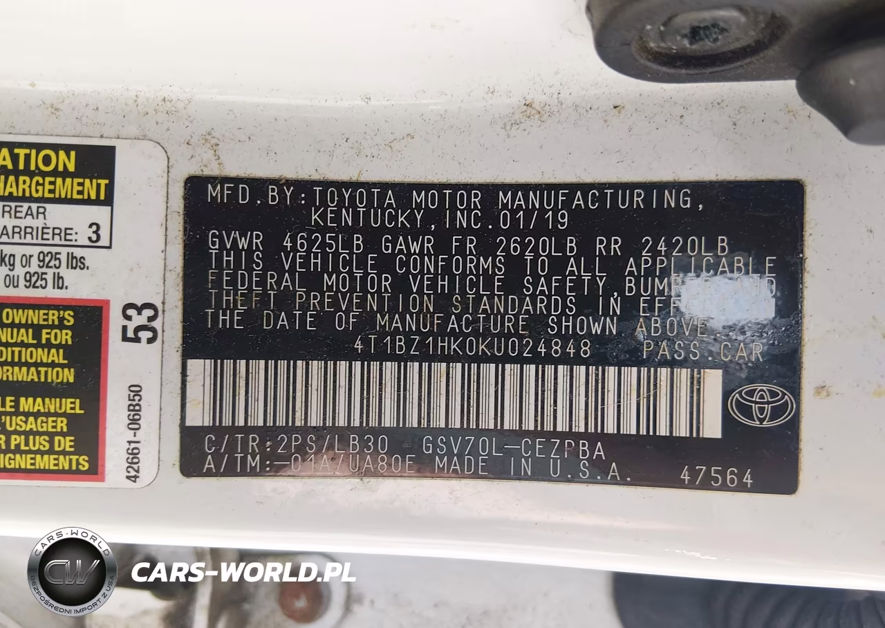2019 Toyota Camry Xse V6 VIN:4T1BZ1HK0KU024848 - 9