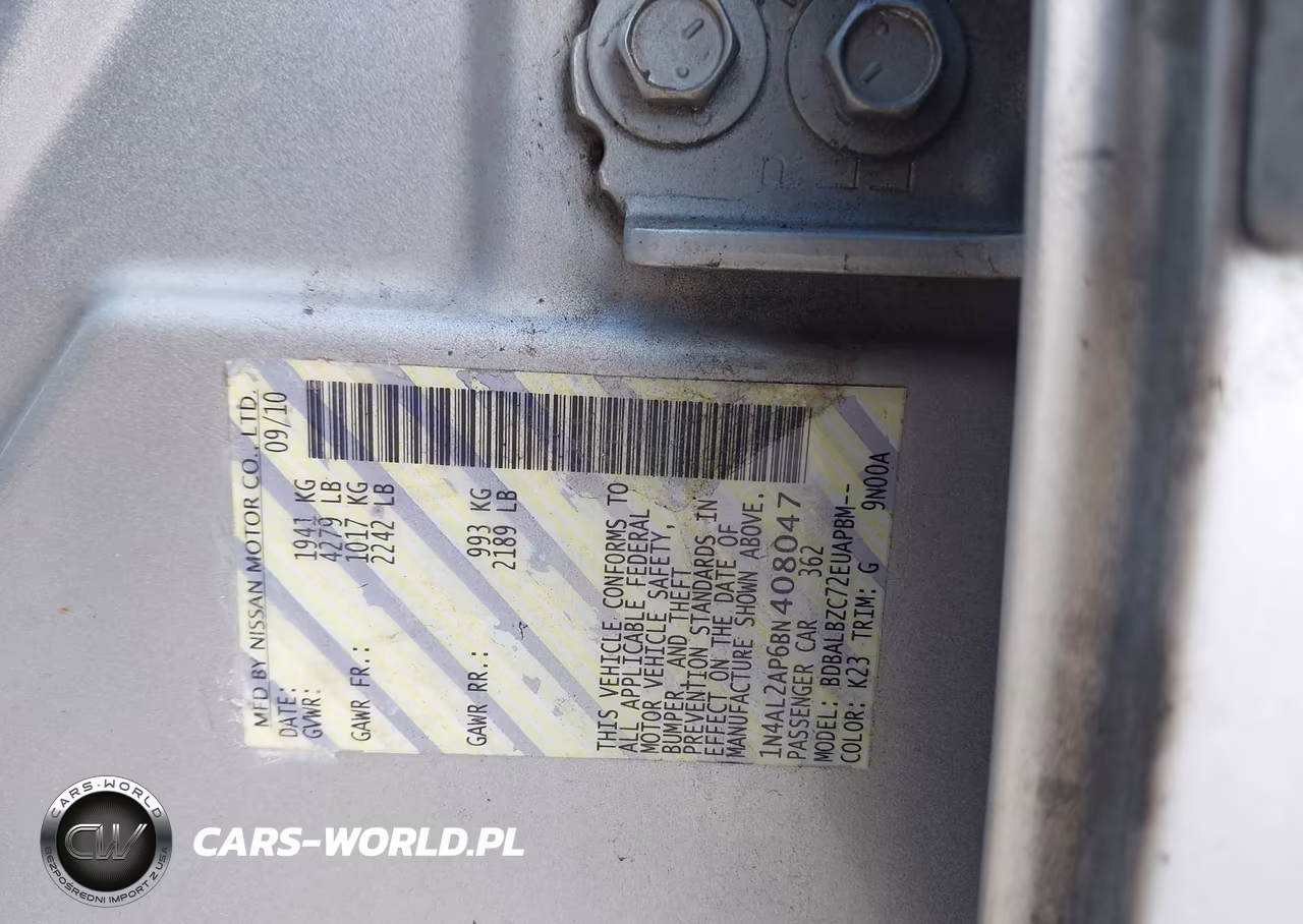 2011 Nissan Altima 2.5 S VIN:1N4AL2AP6BN408047 - 9