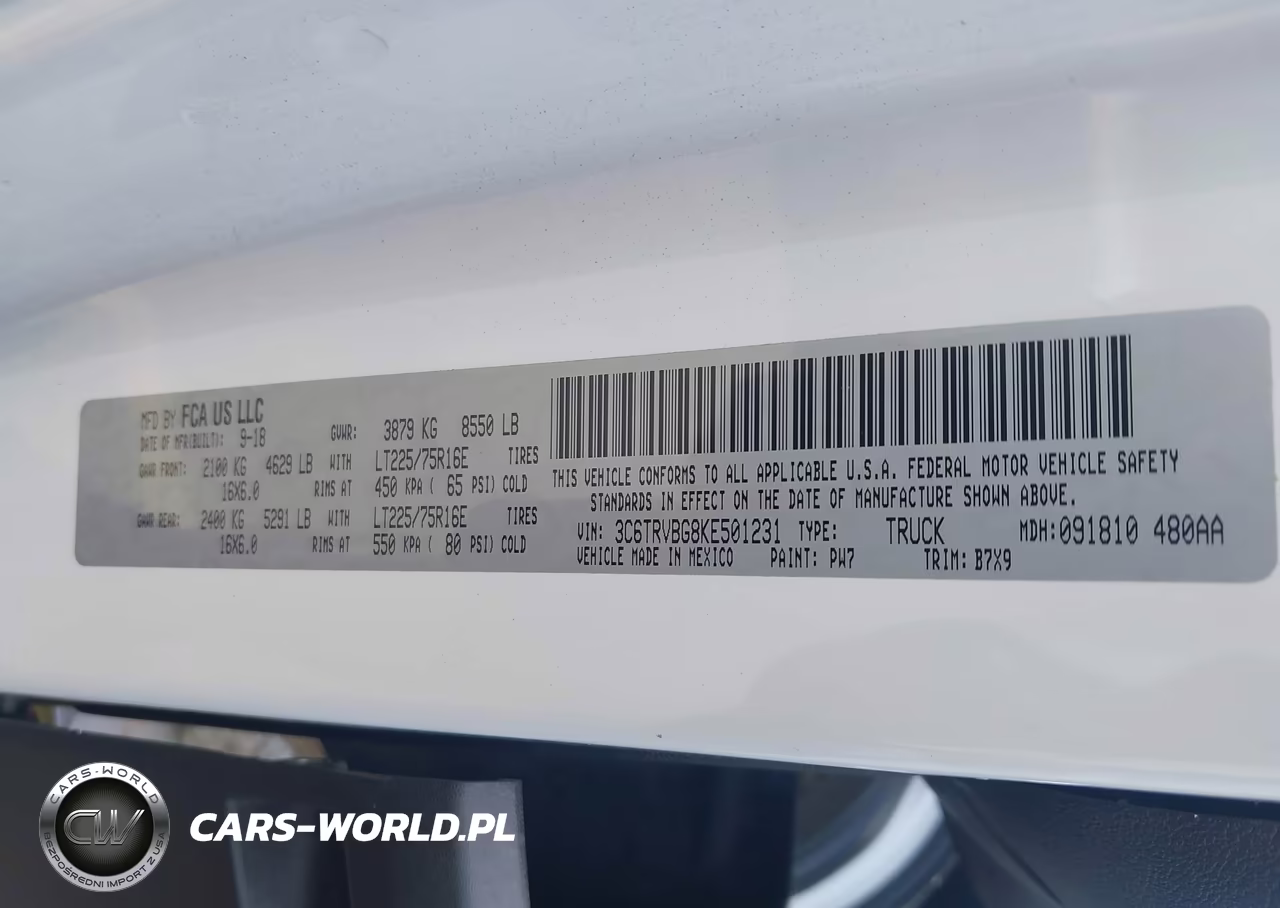 2019 Ram Promaster 1500 High Roof 136 Wb VIN:3C6TRVBG8KE501231 - 9